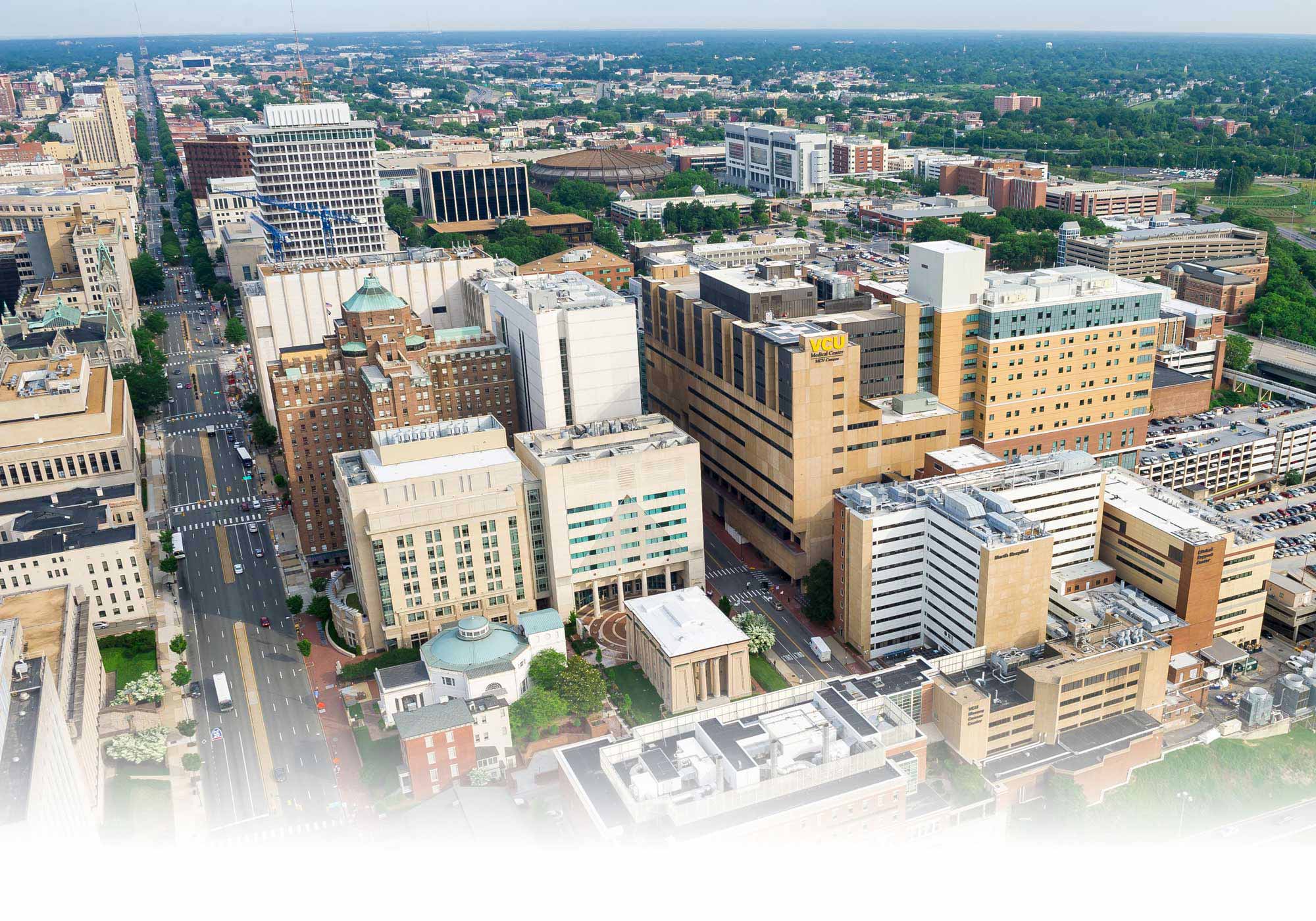 VCU Health campus aerial shot